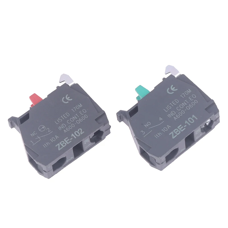 1Pcs XB4-XB5 High-strength Flame-retardant Contact Base 101- one Normally Open ZBE-102- one Normally Closed