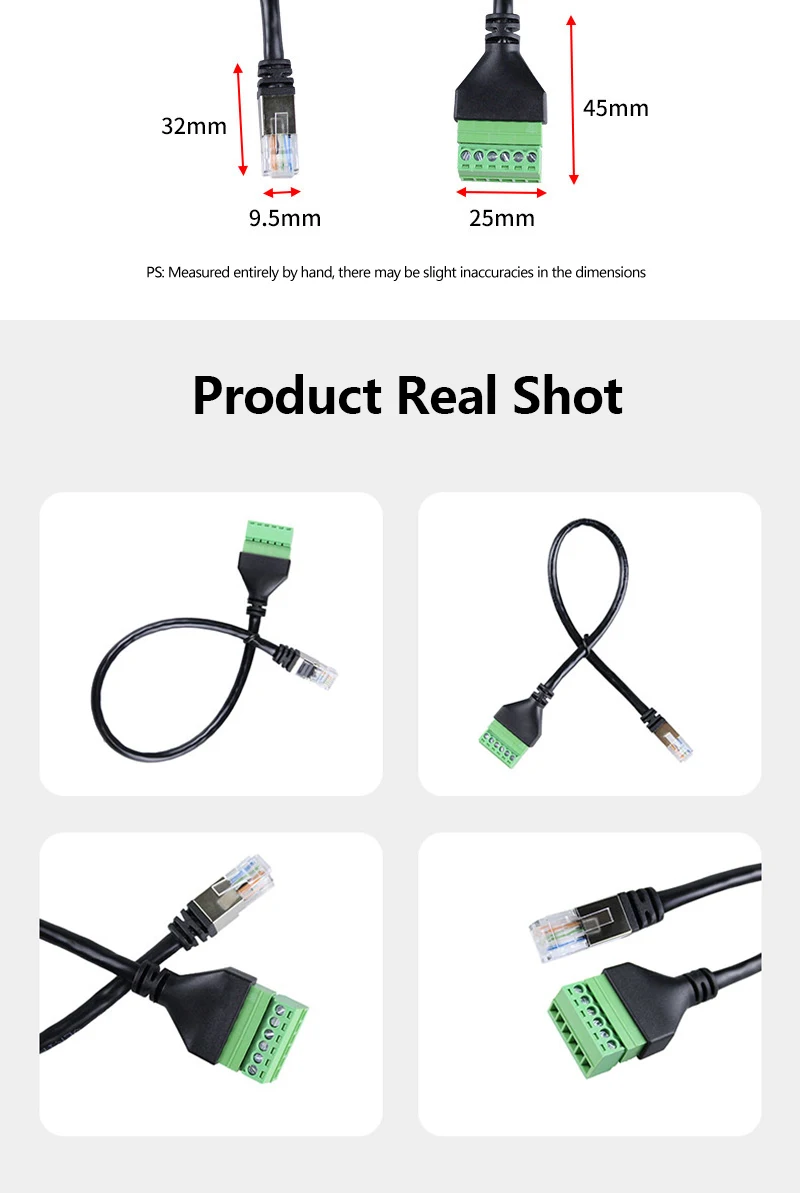 RJ12 6P Male to 6 Pin Screw Terminal Adapter Cable RJ12 to Terminal Block Breakout Cable 0.2M 0.3M 0.5M 1M 2M 4M 5M