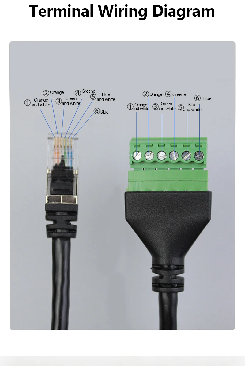 RJ12 6P Male to 6 Pin Screw Terminal Adapter Cable RJ12 to Terminal Block Breakout Cable 0.2M 0.3M 0.5M 1M 2M 4M 5M