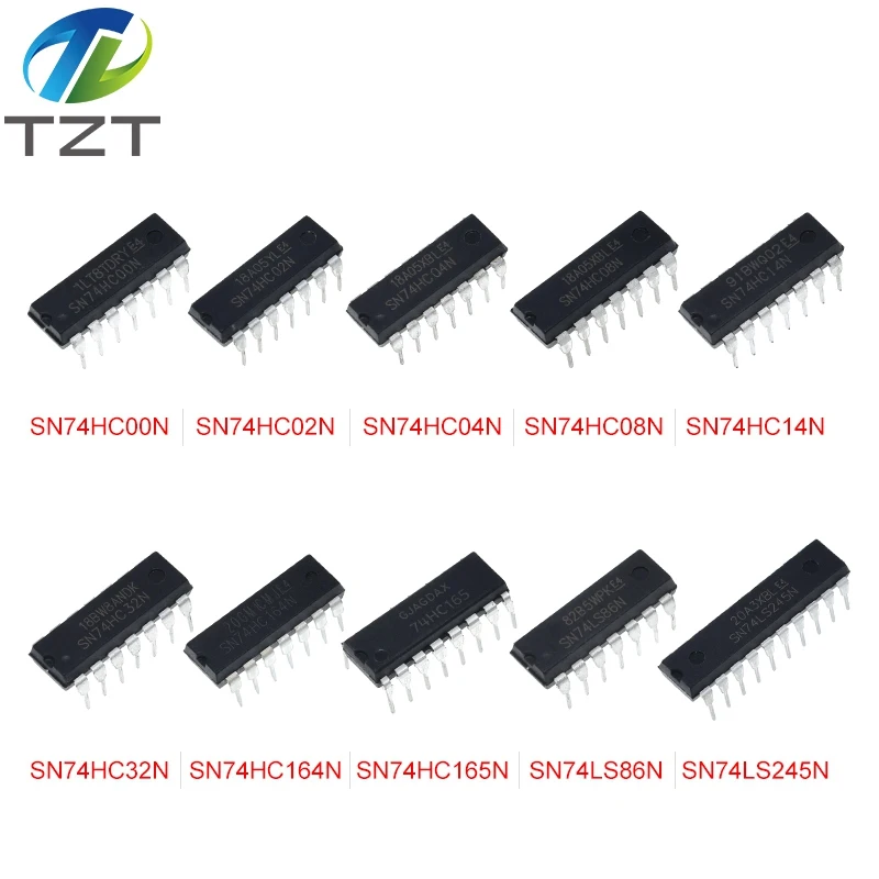 10PCS SN74HC02N SN74HC04N SN74HC08N SN74HC14N SN74HC32N SN74HC164N SN74HC165N SN74LS86N SN74LS245N SN74HC00N
