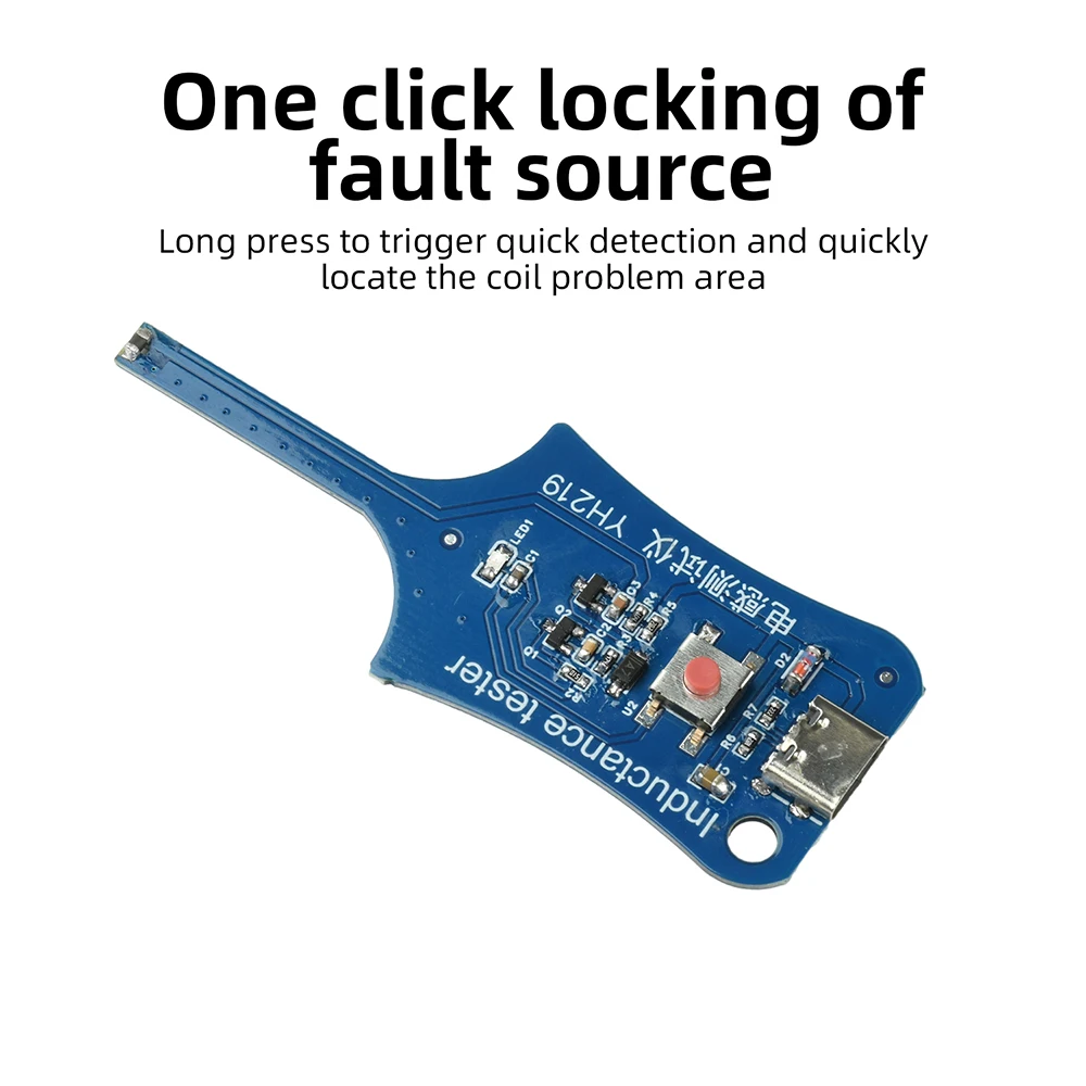 Portable Inductance Detector Tester with Type-C Quick Fault Detection for Motherboard Coils & Electronic Components Repair