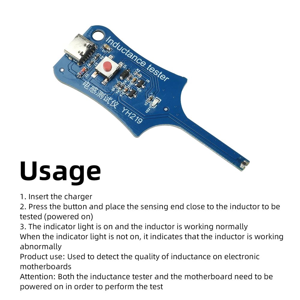 Portable Inductance Detector Tester with Type-C Quick Fault Detection for Motherboard Coils & Electronic Components Repair