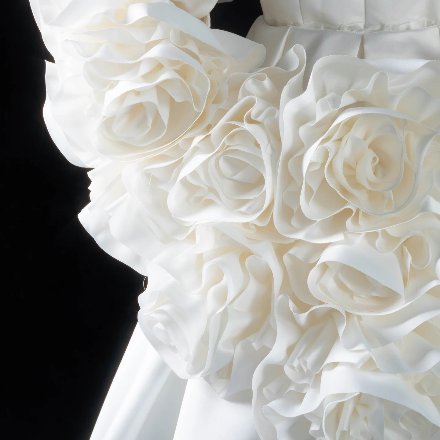 Sharon Said Satin Long Sleeve Wedding Dress with 3D Flowers Cape O-Neck Bridal Gowns with Train SS661Customized