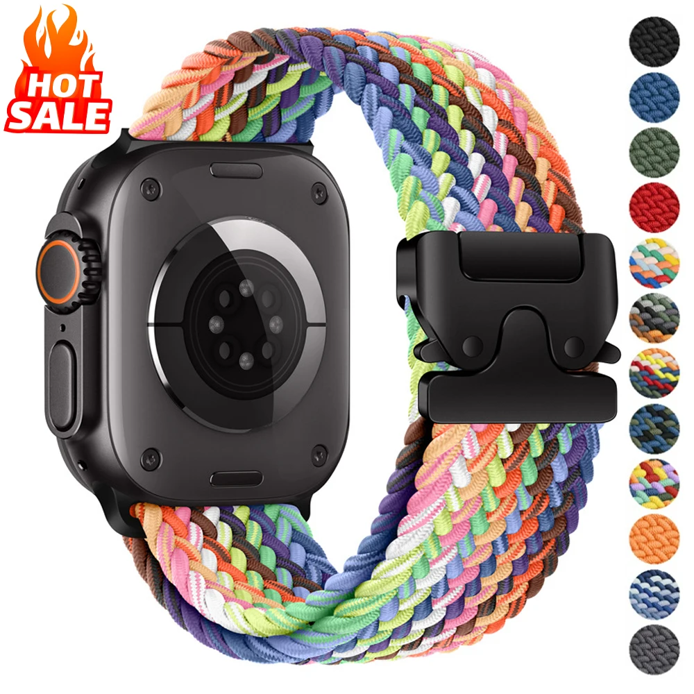 Parachute Strap For Apple Watch Band 44mm 46mm 42mm 45mm 41mm 40mm Braided Bracelet Correa iWatch Series 10 9 8 SE Ultra 2 49mm