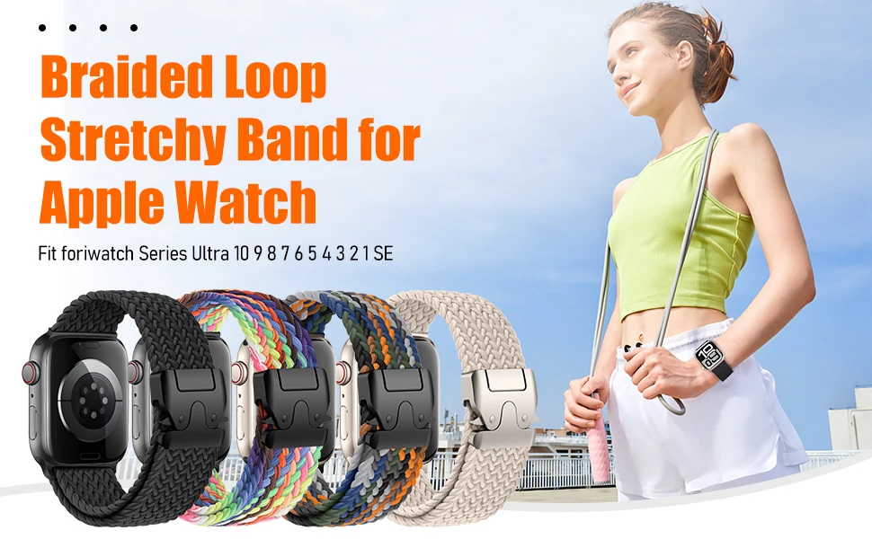 Parachute Strap For Apple Watch Band 44mm 46mm 42mm 45mm 41mm 40mm Braided Bracelet Correa iWatch Series 10 9 8 SE Ultra 2 49mm