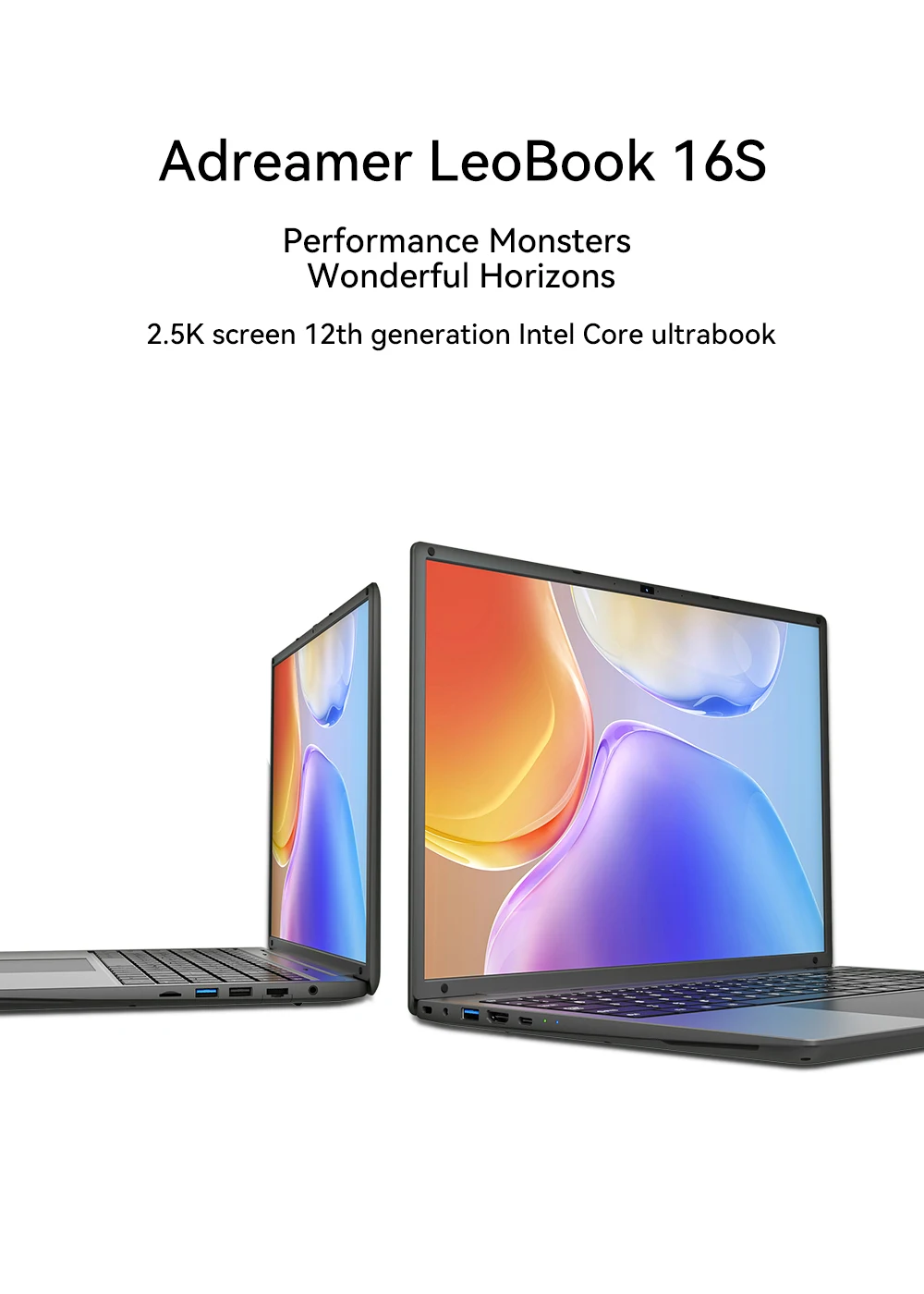 16 Inch Laptop with Intel Core I5 1240P 2.5K IPS Display Windows 11 Notebook Portable Adreamer Laptop 16GB RAM 1TB ROM SSD