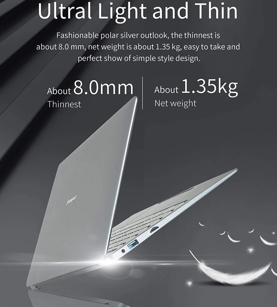 Notebook Ultrabook 14.1 INCH 6GB RAM 128GB ROM Laptop PC Windows 10 Intel Celeron Quad Core N3450 CPU