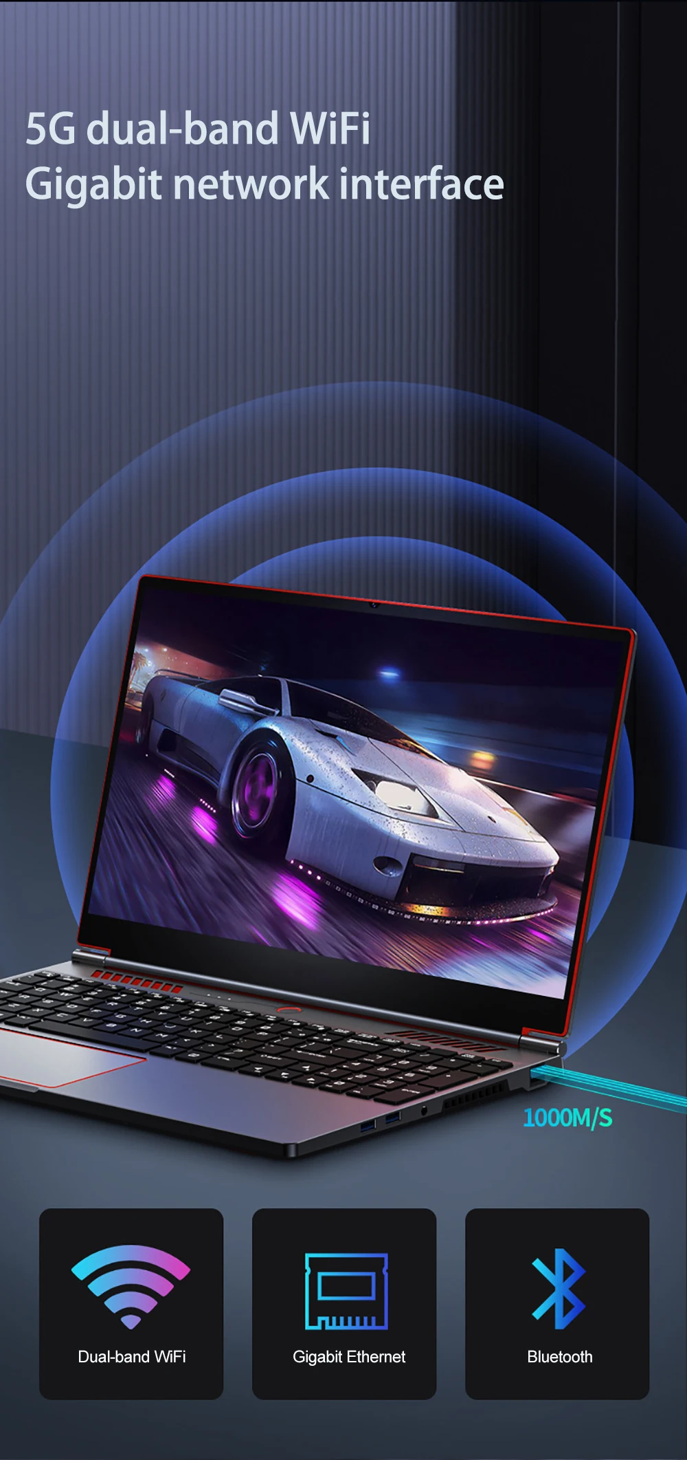 2026 New Gaming Laptop Computer Intel Core i9-10885H i7 8750H GTX1650 4G 16.1 Inch IPS Screen RAM Max 64GB 2*DDR4 2*M.2 NVMe