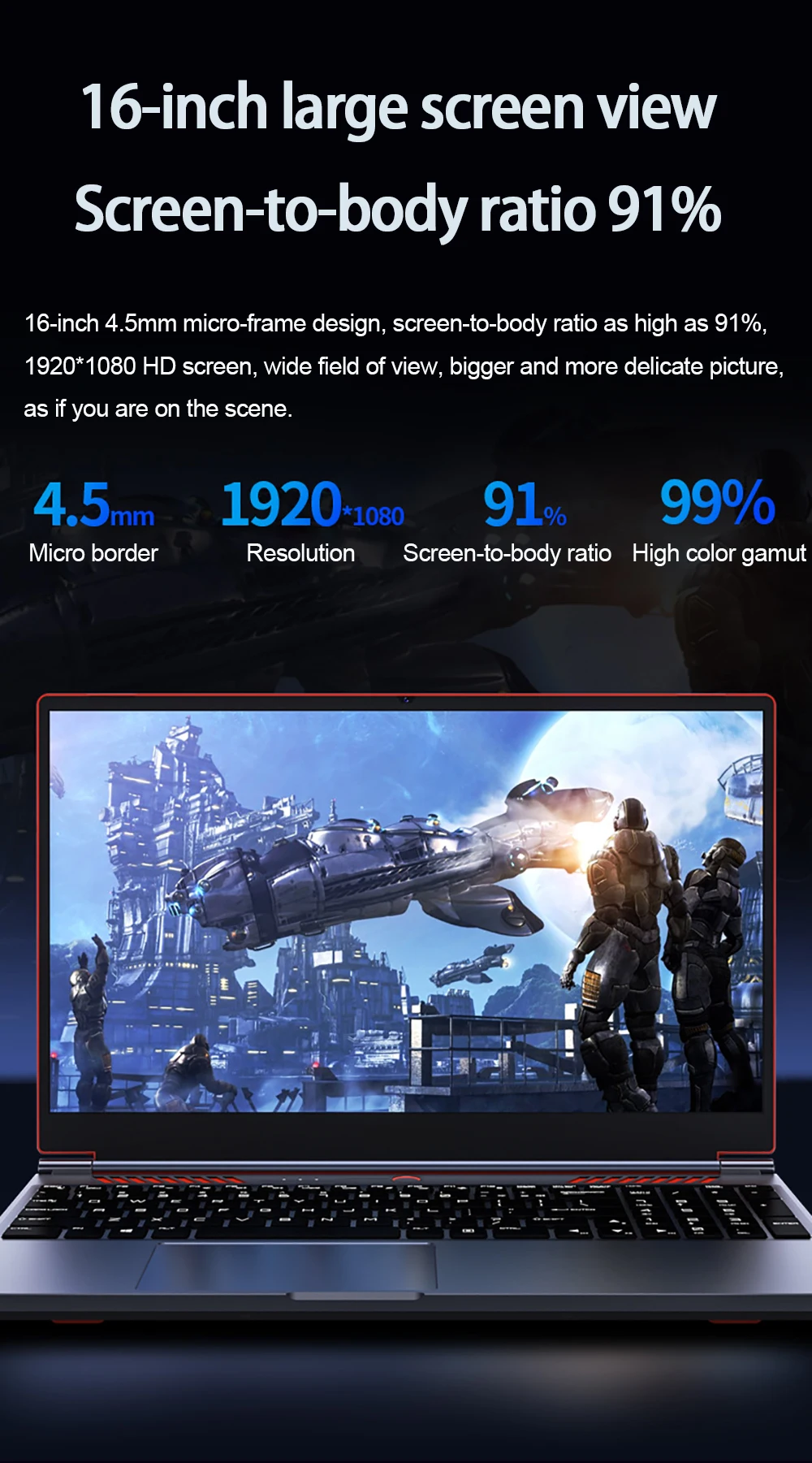2026 New Gaming Laptop Computer Intel Core i9-10885H i7 8750H GTX1650 4G 16.1 Inch IPS Screen RAM Max 64GB 2*DDR4 2*M.2 NVMe