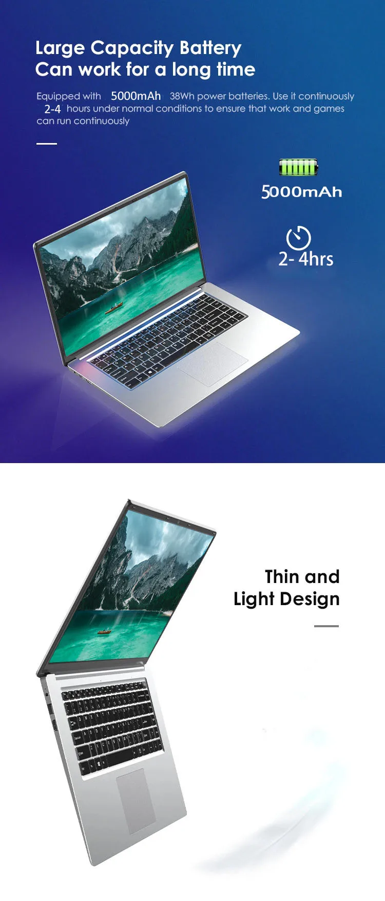 MOLOSUPER New 14inch Reliable Notebook PC Intel Turbo 2.08Ghz CPU Windows 10 Slim Laptop Perfect for Students & Internet Surf