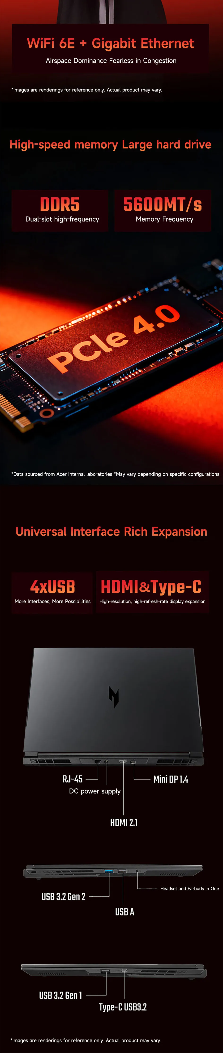 2026 Acer Nitro Gaming Laptop 16 Inch 2.5K 240Hz IPS Screen Notebook AMD Ryzen R7-260H 32GB 1TB RTX5060 Gaming Netbook Computer