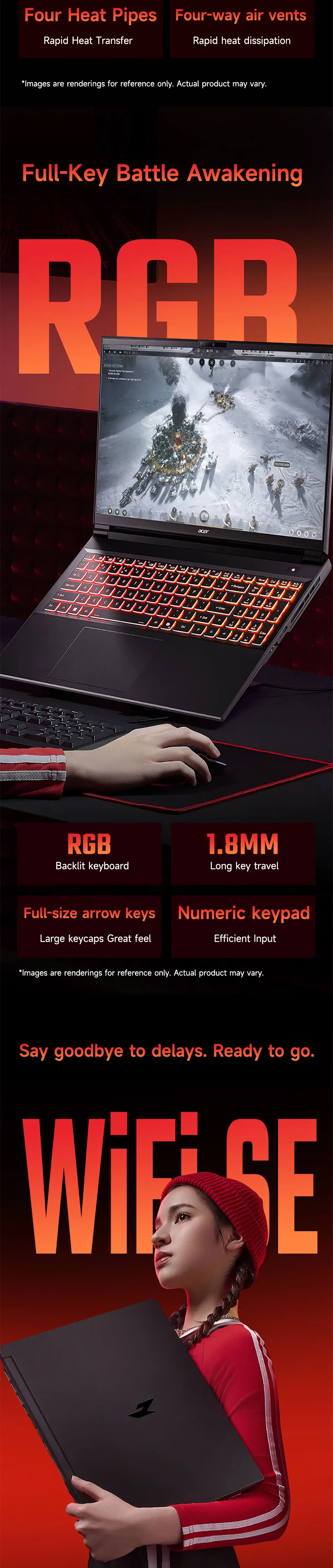 2026 Acer Nitro Gaming Laptop 16 Inch 2.5K 240Hz IPS Screen Notebook AMD Ryzen R7-260H 32GB 1TB RTX5060 Gaming Netbook Computer