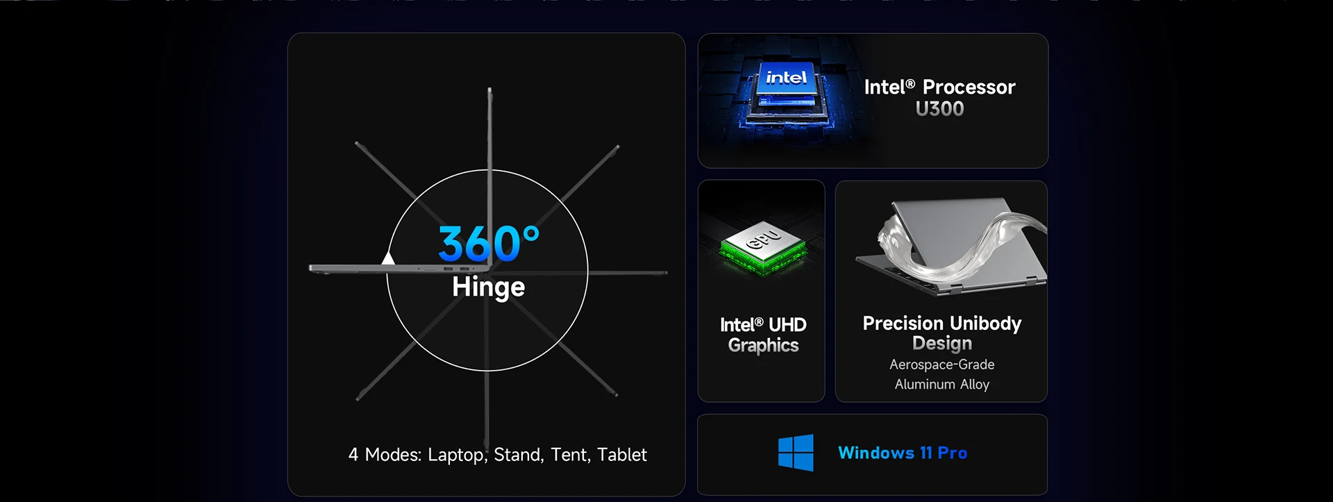 CHUWI MiniBook X Laptop Tablet 2 In 1 Intel U300/N150 10.51" FHD IPS Screen 16GB / 12GB RAM 512G SSD Windows 11 Notebook PC