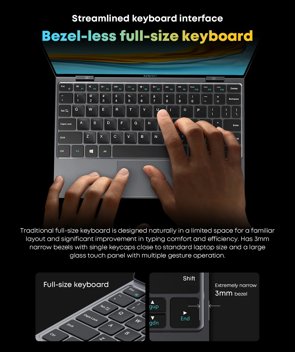 CHUWI MiniBook X Laptop Tablet 2 In 1 Intel U300/N150 10.51" FHD IPS Screen 16GB / 12GB RAM 512G SSD Windows 11 Notebook PC