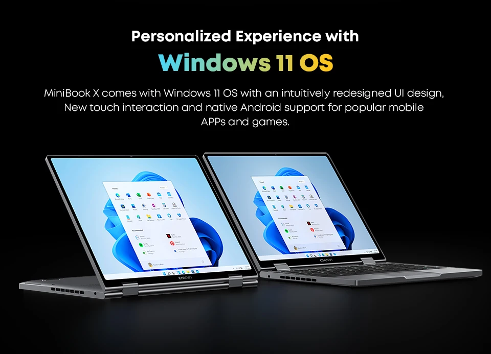 CHUWI MiniBook X Laptop Tablet 2 In 1 Intel U300/N150 10.51" FHD IPS Screen 16GB / 12GB RAM 512G SSD Windows 11 Notebook PC