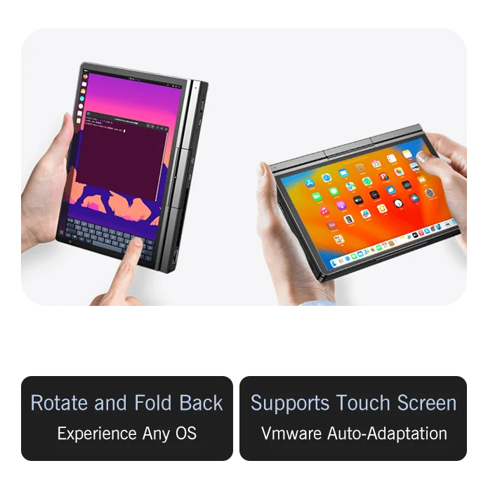 【Hot Sale】GPD Pocket4  Latest AMD AI 9 HX 370/8840U 64GB 2TB NVMe 8.8" 2560×1600 144Hz 2-in-1 Laptop Tablet Palm Size MiniPC