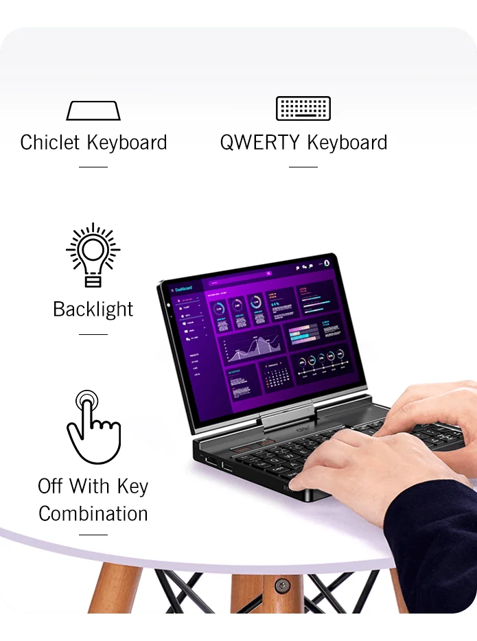 【Hot Sale】GPD Pocket4  Latest AMD AI 9 HX 370/8840U 64GB 2TB NVMe 8.8" 2560×1600 144Hz 2-in-1 Laptop Tablet Palm Size MiniPC