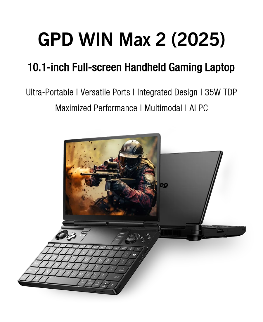 GPD WIN Max 2 2026 10.1 Inch AMD AI 9 HX 370/8840U Windows11 Gaming PC Laptop Notebook Portable Game Computer 64GB RAM 2TB Nvme