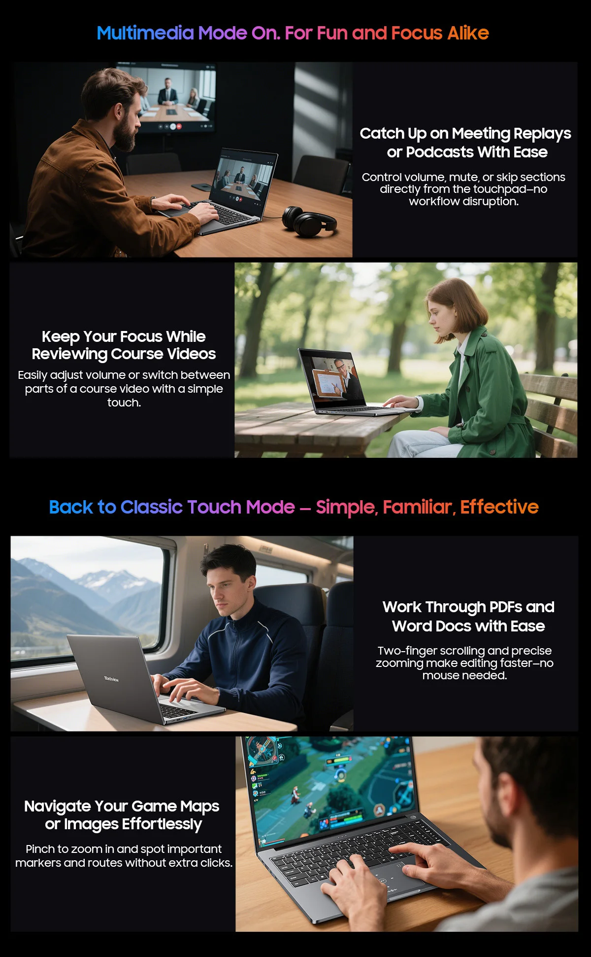Blackview GamiBook 8 Laptop 16 Inch AMD R7 7735HS DDR5 16GB/32GB RAM 512GB/1TB ROM Windows 11 Pro BT5.2 Wifi6