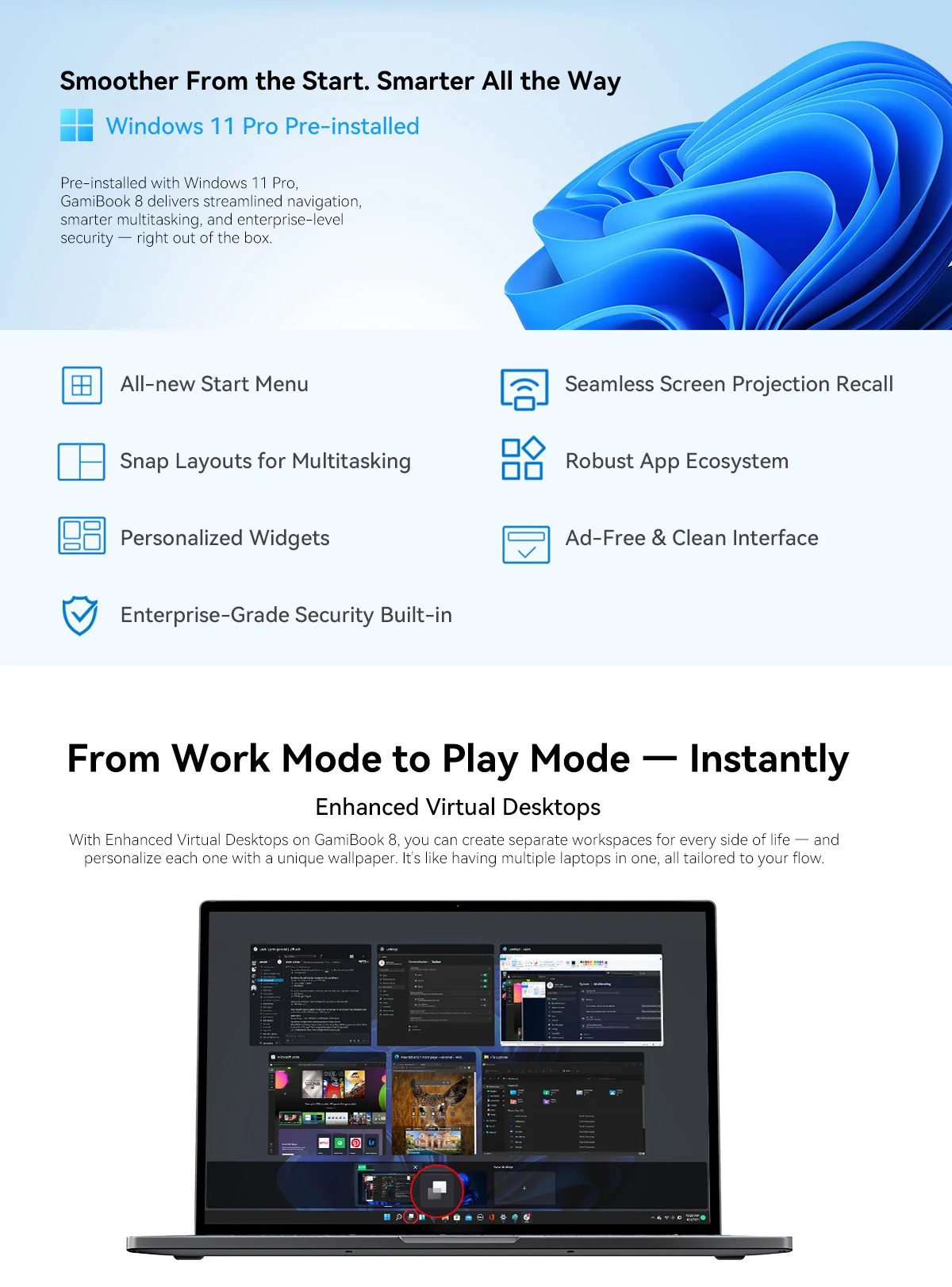 Blackview GamiBook 8 Laptop 16 Inch AMD R7 7735HS DDR5 16GB/32GB RAM 512GB/1TB ROM Windows 11 Pro BT5.2 Wifi6