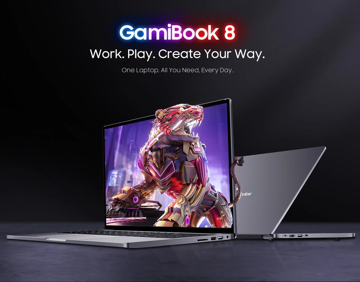 Blackview GamiBook 8 Laptop 16 Inch AMD R7 7735HS DDR5 16GB/32GB RAM 512GB/1TB ROM Windows 11 Pro BT5.2 Wifi6