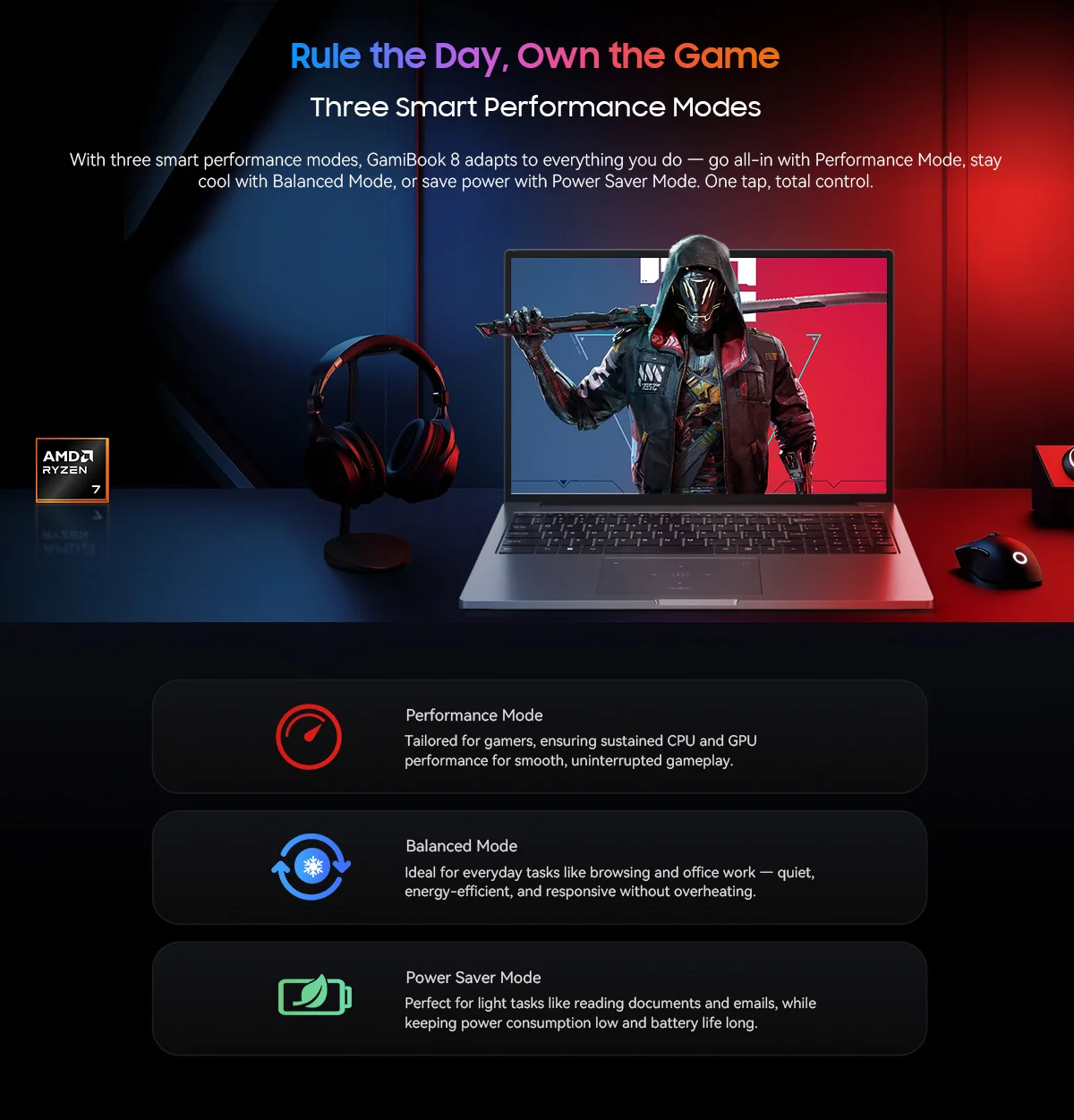 Blackview GamiBook 8 Laptop 16 Inch AMD R7 7735HS DDR5 16GB/32GB RAM 512GB/1TB ROM Windows 11 Pro BT5.2 Wifi6