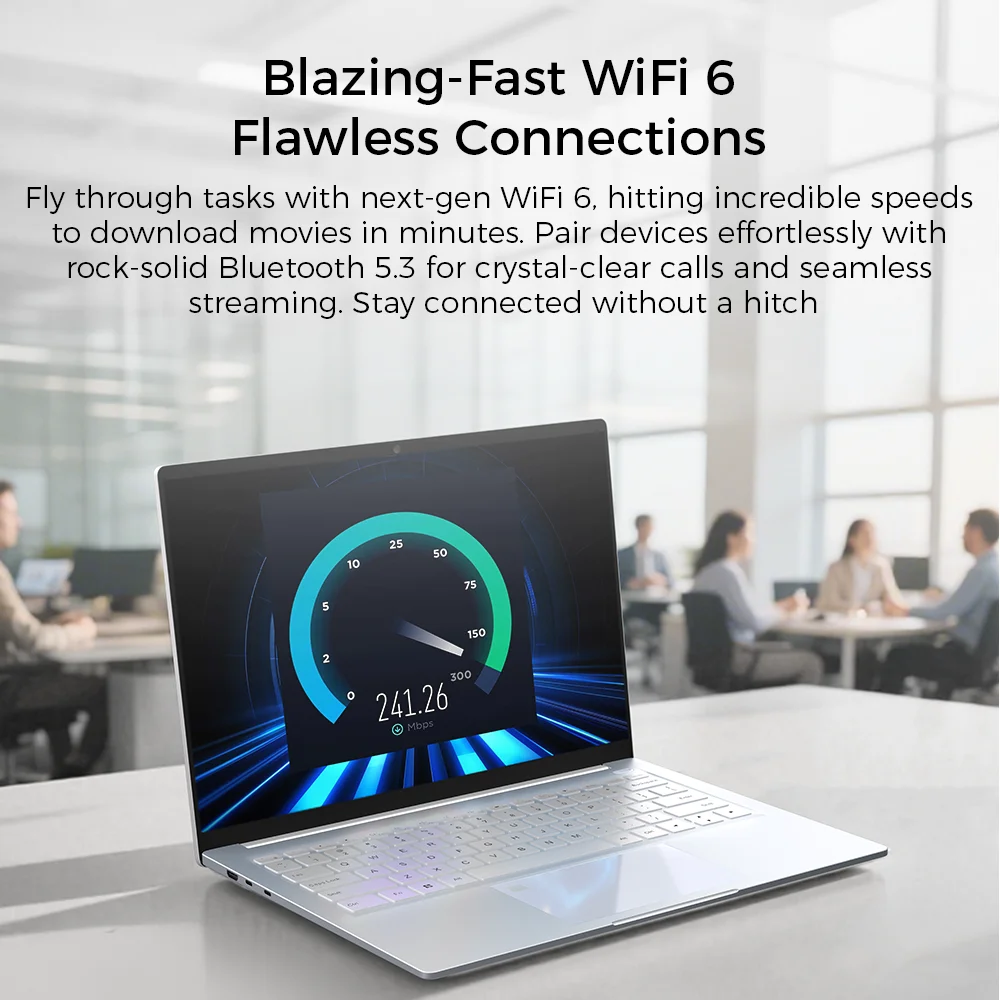 Ninkear S14 Laptop 14' 2.2K IPS AMD Ryzen 5 6600H 6-Core 4.55GHz 16GB LPDDR5X 1TB PCIe SSD WiFi 6 BT5.3 PD65W Fast Charge 1kg Ultra Light Type-C Windows 11,180° Hinge Fingerprint The Perfect Gift Travel Office Computer