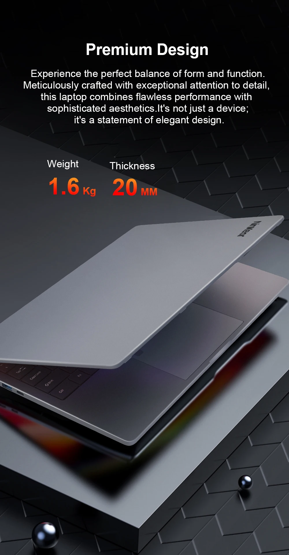 Ninkear A15 Laptop AMD Ryzen 5 5500U 16GB RAM 512GB SSD 15.6 inch IPS Metal Body Windows 11 WiFi6 Fingerprint 65W Fast Charge Business Office Gaming Notebook