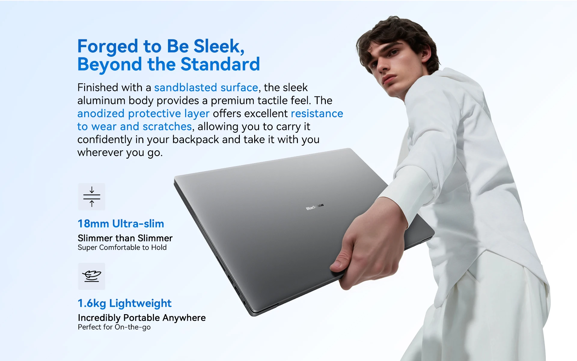 Blackview Laptop Acebook 12, Laptop 16 Inch, 16GB DDR4, 512GB SSD, Windows 11 Pro, Intel Core I5-1030NG7, 57Wh Battery, Notebook