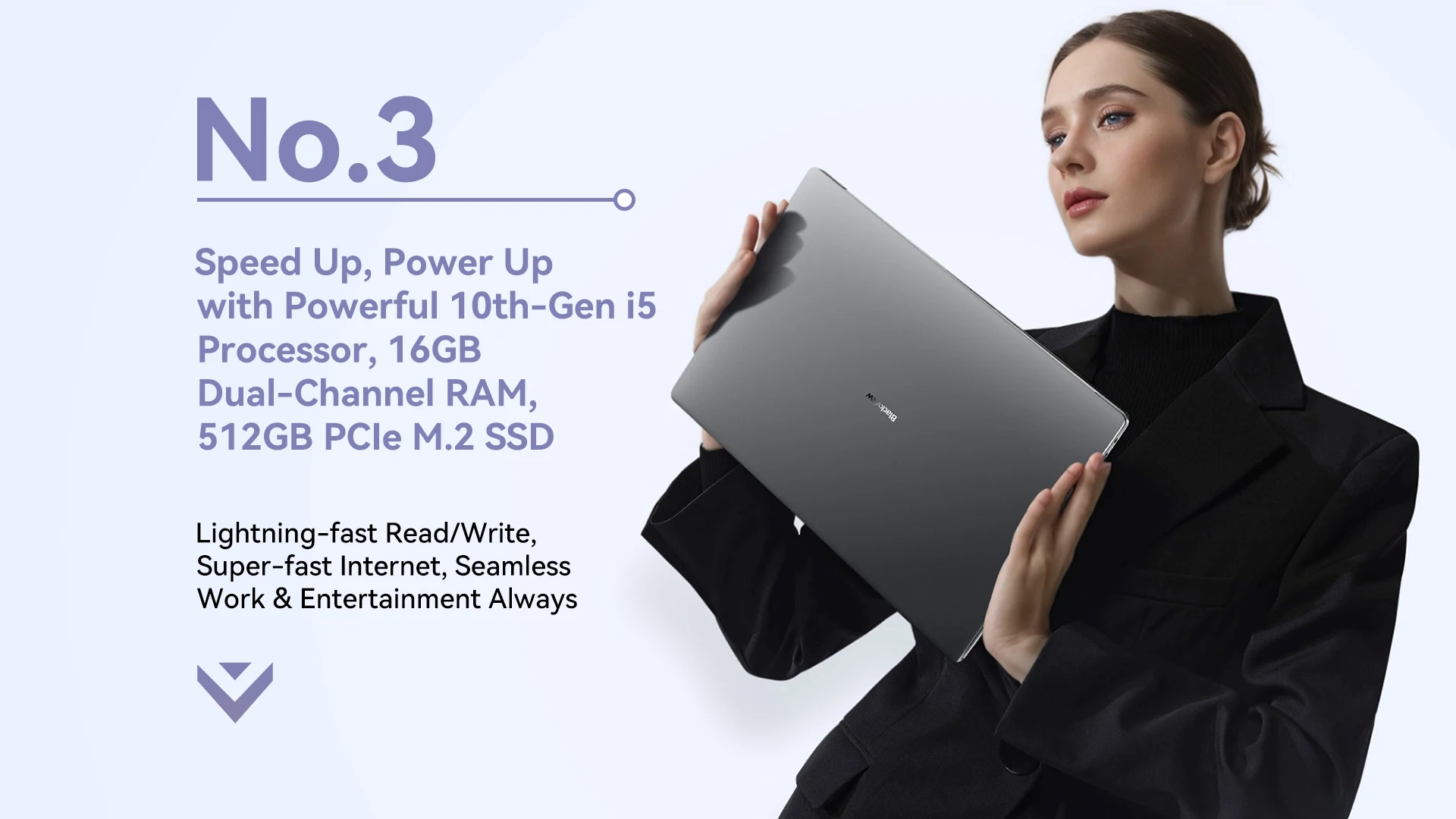 Blackview Laptop Acebook 12, Laptop 16 Inch, 16GB DDR4, 512GB SSD, Windows 11 Pro, Intel Core I5-1030NG7, 57Wh Battery, Notebook