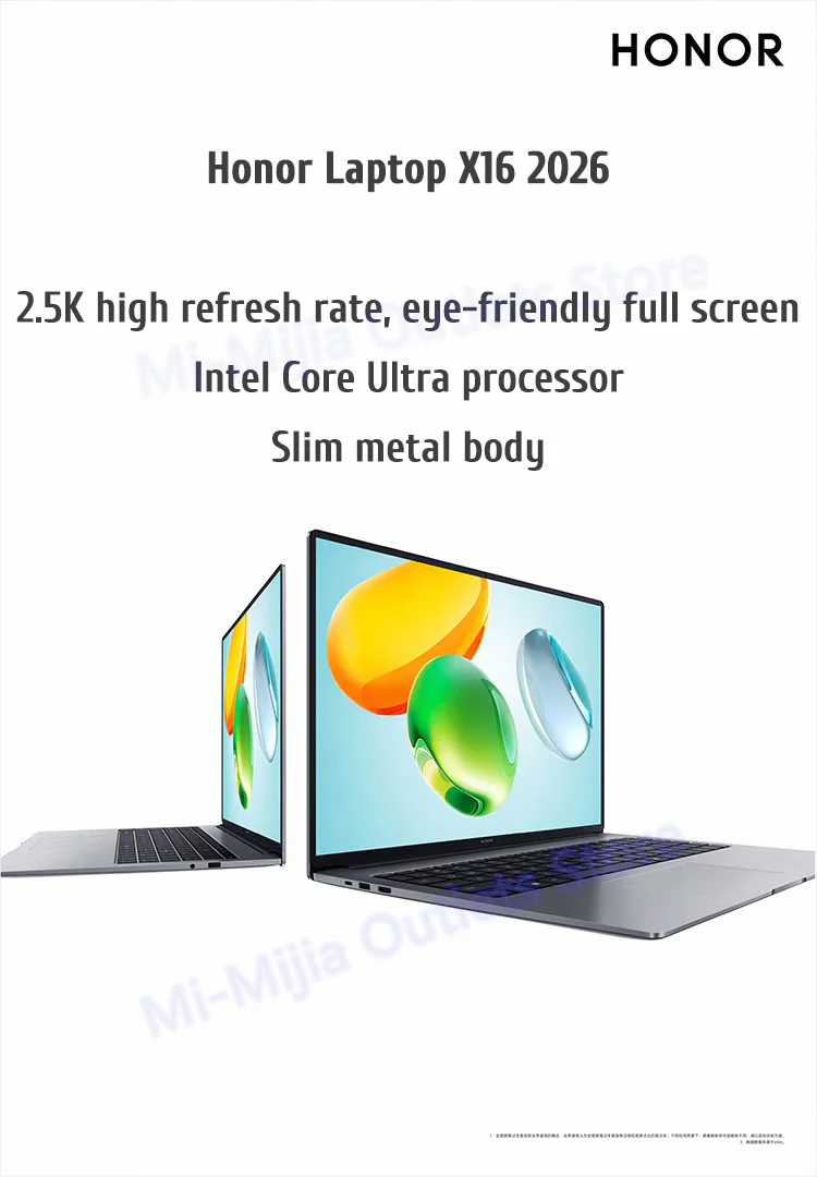 New HONOR Laptop MagicBook X14 X16 2026 120Hz Ultra 5 24GB 1TB Computer PC Notebook Ultrabook Win 11pro XIAOMI Notebook