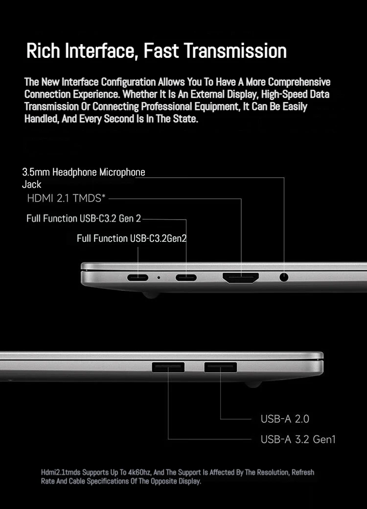 Xiaomi Laptop Redmi Book 14 2025 Ryzen 7-7735H/R5-7535H Radeon 680M/660M RAM 16GB 512GB SSD 14-inch 60Hz Screen Notebook Slim PC