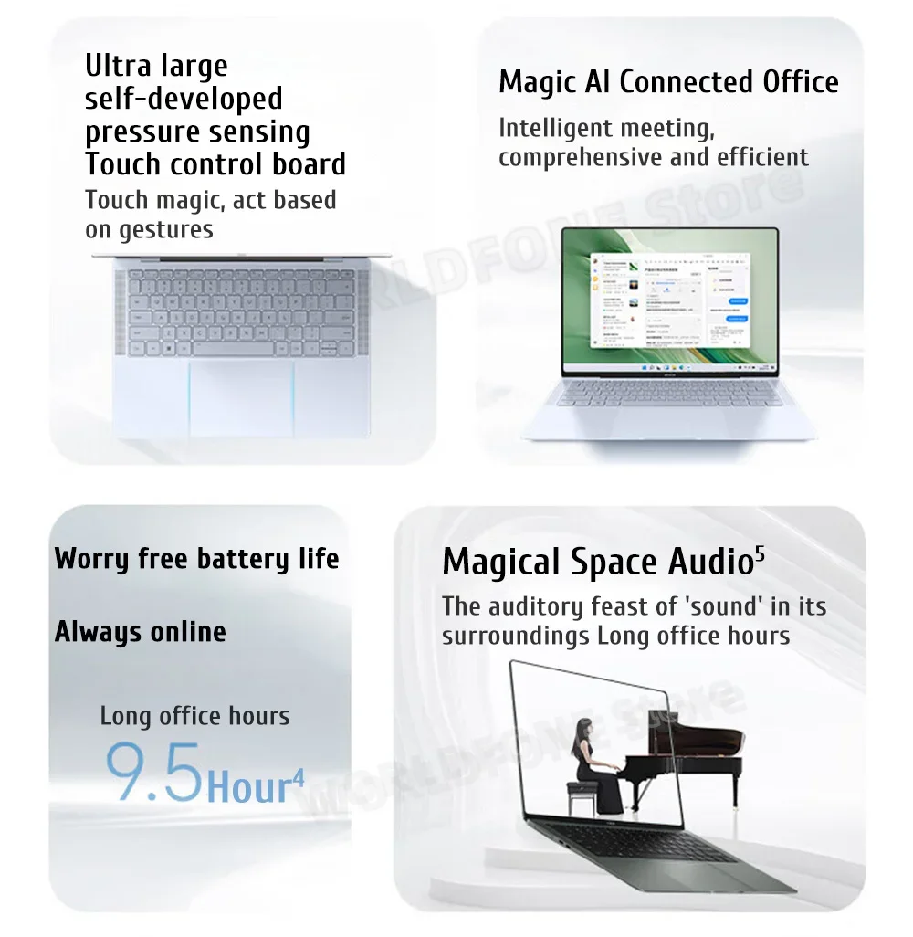 New HONOR 1kg Laptop MagicBook Art 14 2024 14.6"Inch 3.1K 120Hz OLED Touchscreen Intel Ultra 5 7 Computer PC Notebook Ultrabook