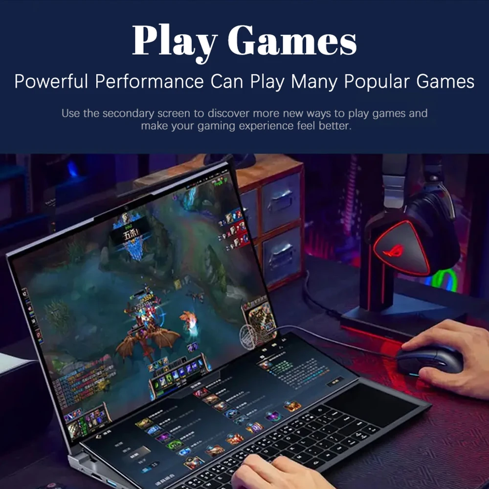 Dual-screen Laptop 14 inch Touch LCD 16GB/8GB RAM 1TB/512GB SSD I7 9th Generation 6 Cores Gaming Laptops Notebook