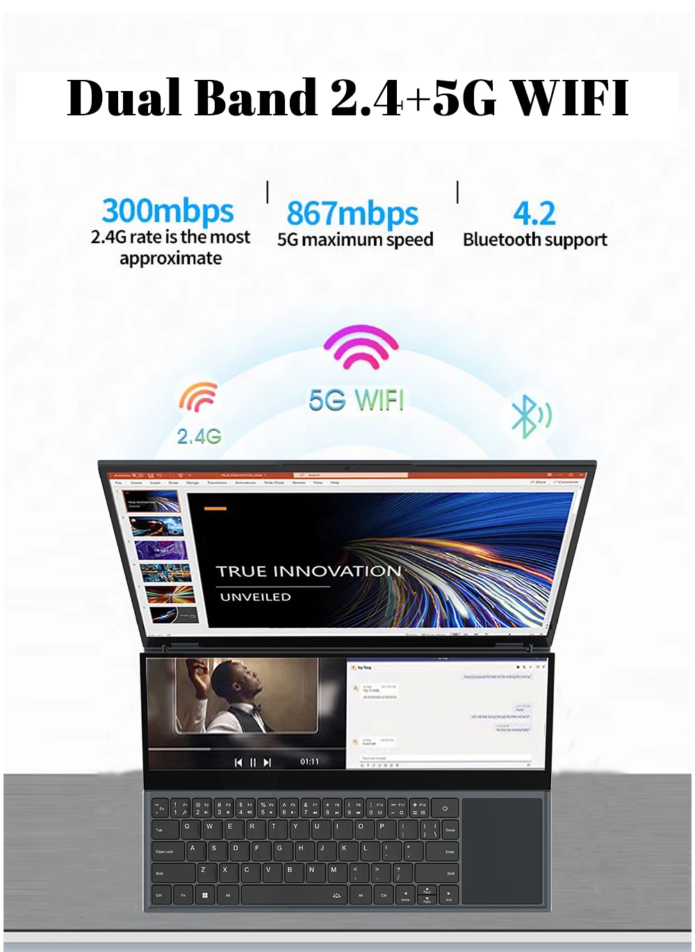 Dual-screen Laptop 14 inch Touch LCD 16GB/8GB RAM 1TB/512GB SSD I7 9th Generation 6 Cores Gaming Laptops Notebook