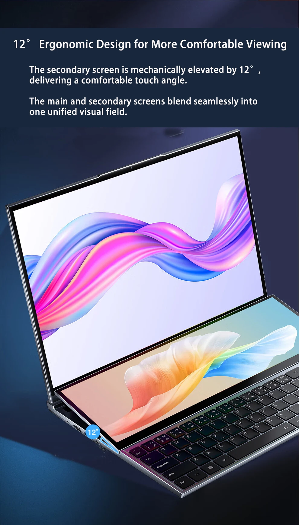 Dual-screen Laptop 14 inch Touch LCD 16GB/8GB RAM 1TB/512GB SSD I7 9th Generation 6 Cores Gaming Laptops Notebook