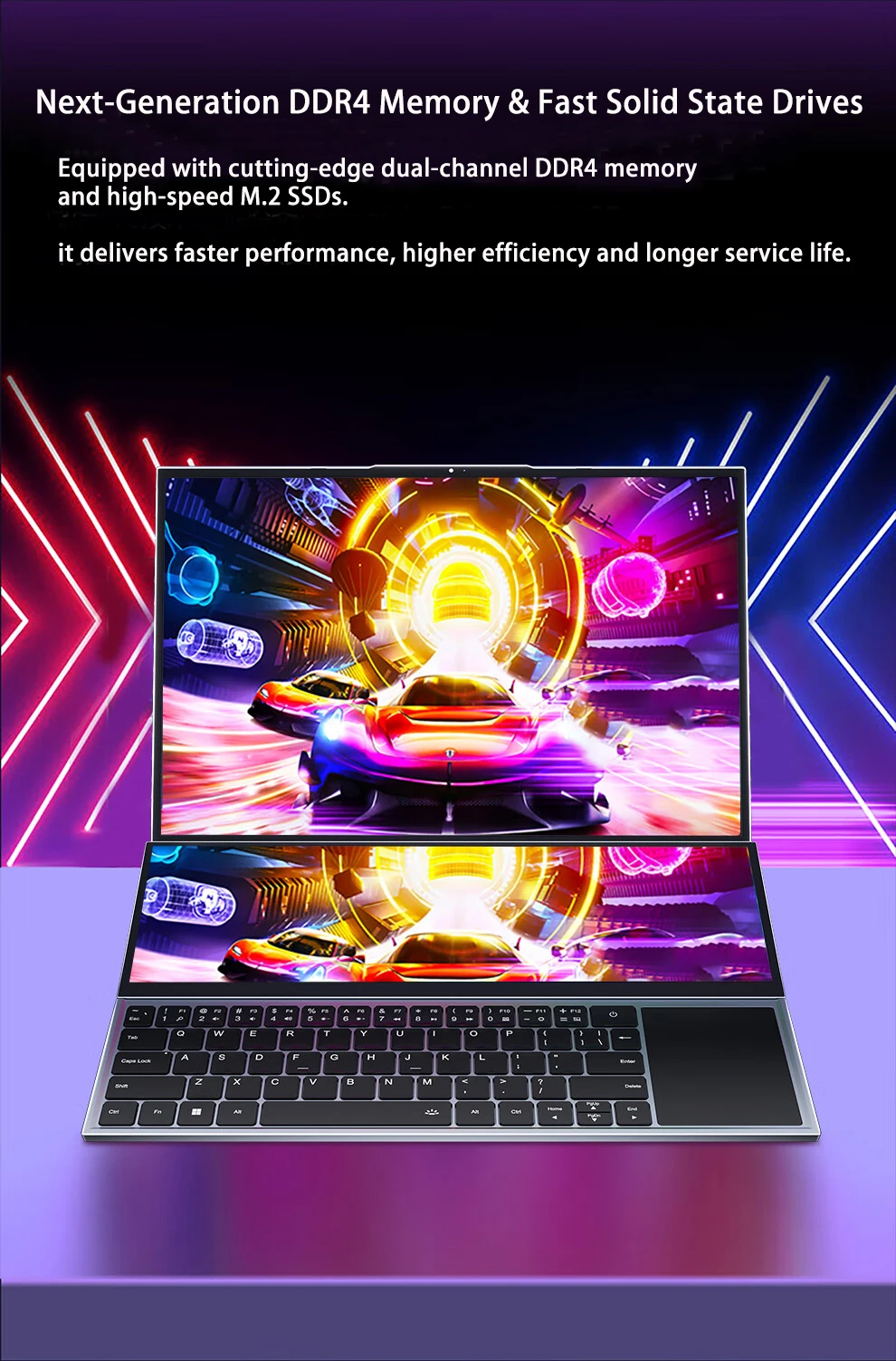 Dual-screen Laptop 14 inch Touch LCD 16GB/8GB RAM 1TB/512GB SSD I7 9th Generation 6 Cores Gaming Laptops Notebook