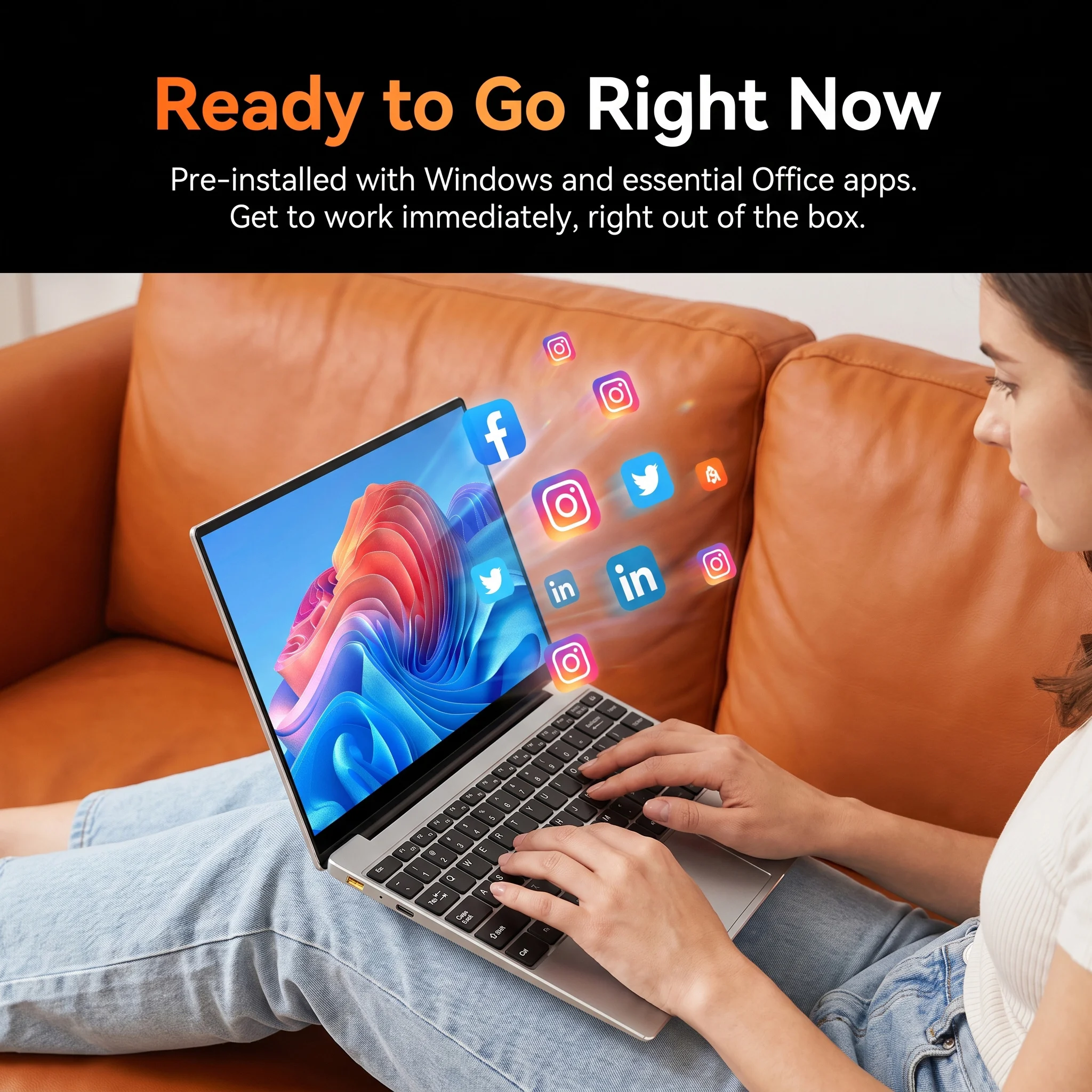 NEW 14.1" Laptop Ultra Slim 16GB RAM 2TB SSD Intel N3700 Windows 11 Pro Notebook Gamer 1920*1080 Display Office Study Computer PC