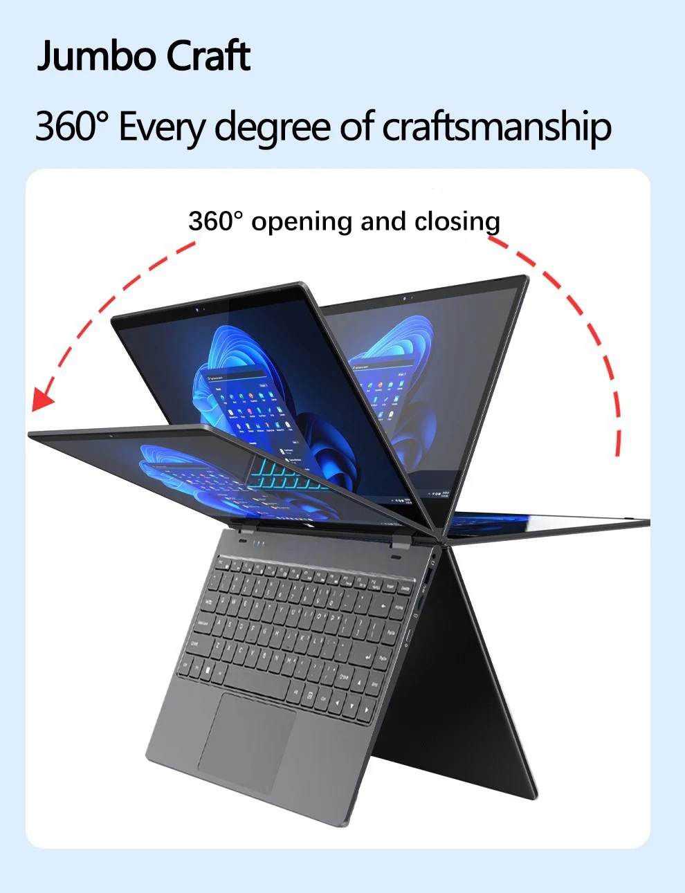 14 inch YOGA Mini Laptop Intel N95 12GB DDR5 1TB SSD 6000 mAh Tablet 2-in-1 2.5K 2560*1440 Screen Touch 360° Flip Office Study