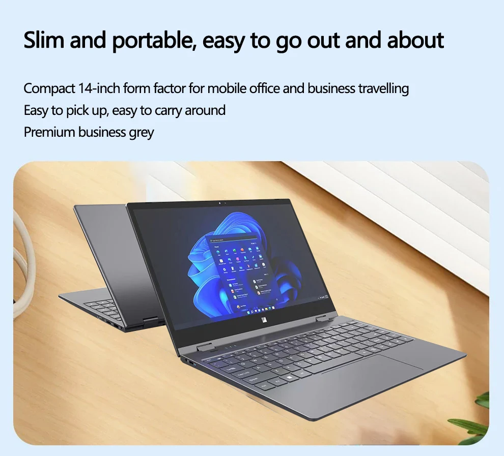 14 inch YOGA Mini Laptop Intel N95 12GB DDR5 1TB SSD 6000 mAh Tablet 2-in-1 2.5K 2560*1440 Screen Touch 360° Flip Office Study