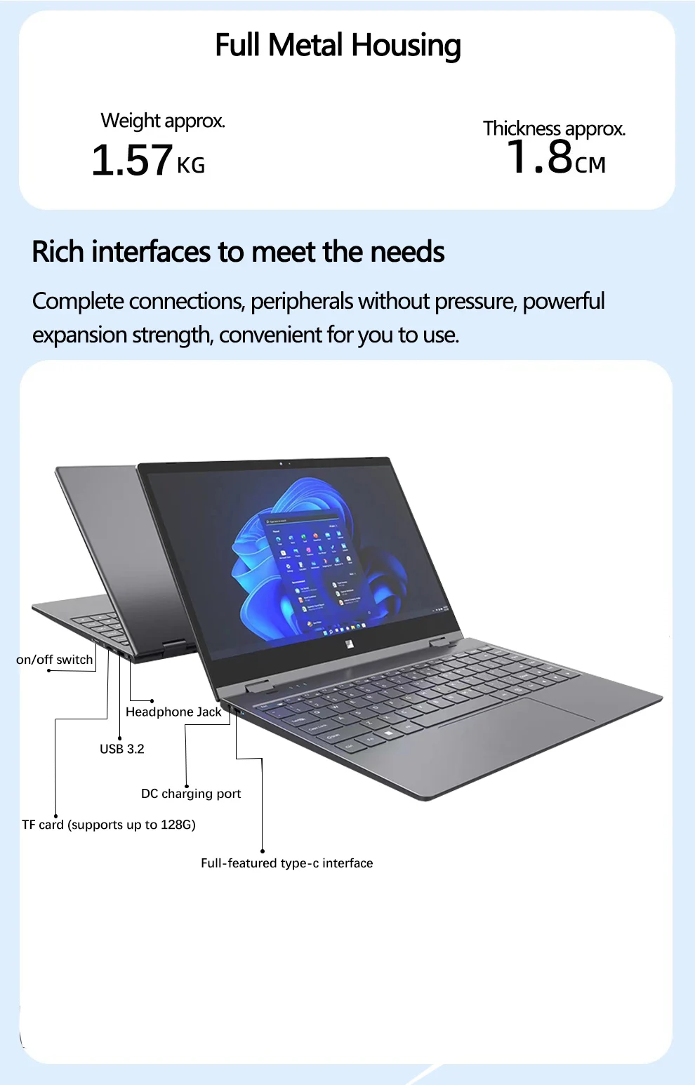 14 inch YOGA Mini Laptop Intel N95 12GB DDR5 1TB SSD 6000 mAh Tablet 2-in-1 2.5K 2560*1440 Screen Touch 360° Flip Office Study