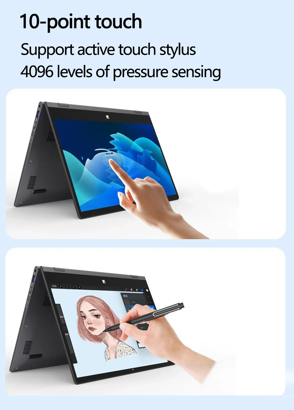 14 inch YOGA Mini Laptop Intel N95 12GB DDR5 1TB SSD 6000 mAh Tablet 2-in-1 2.5K 2560*1440 Screen Touch 360° Flip Office Study