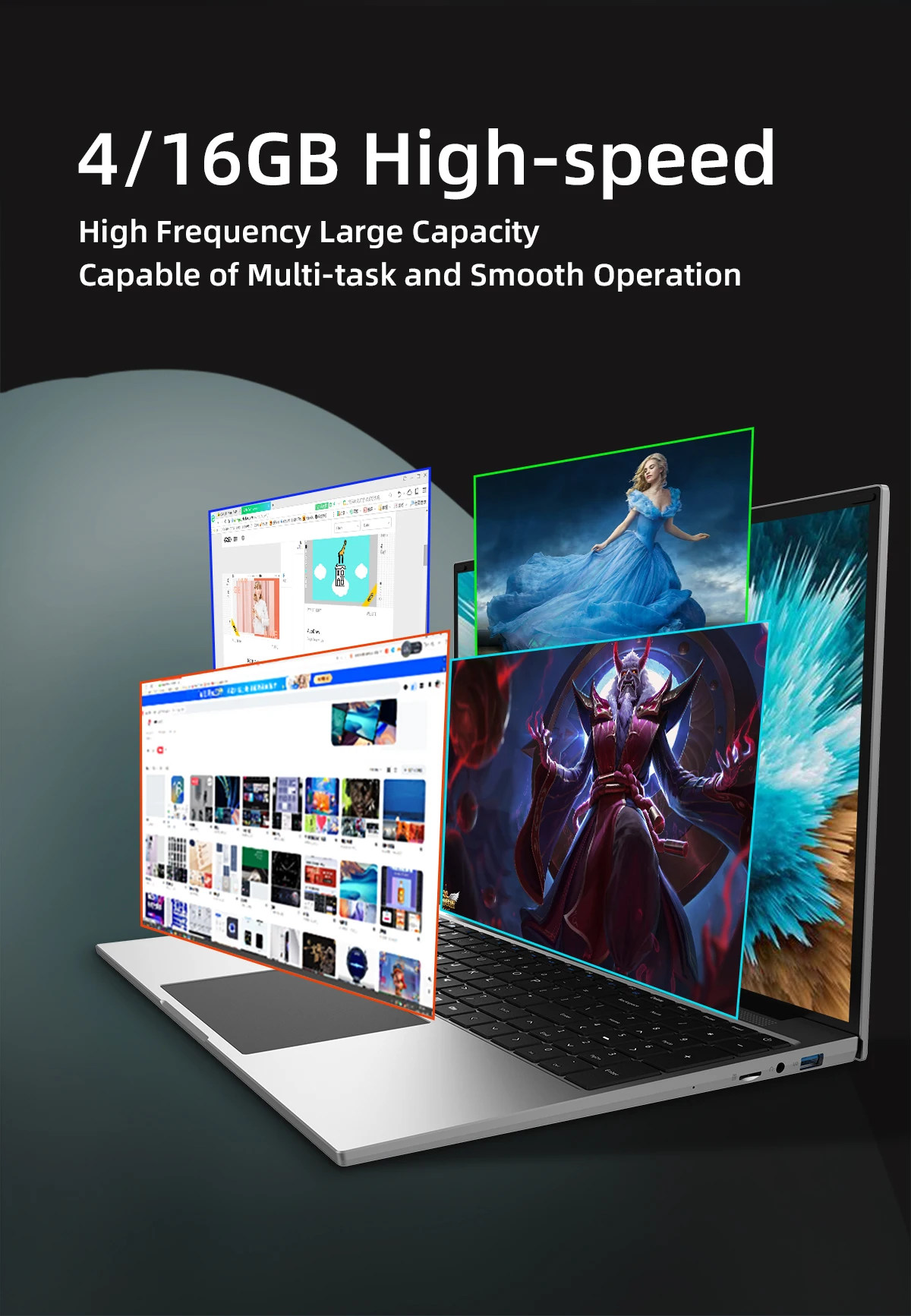 Jumper 16 inch laptop lightweight and portable all new business office game book authentic laptop