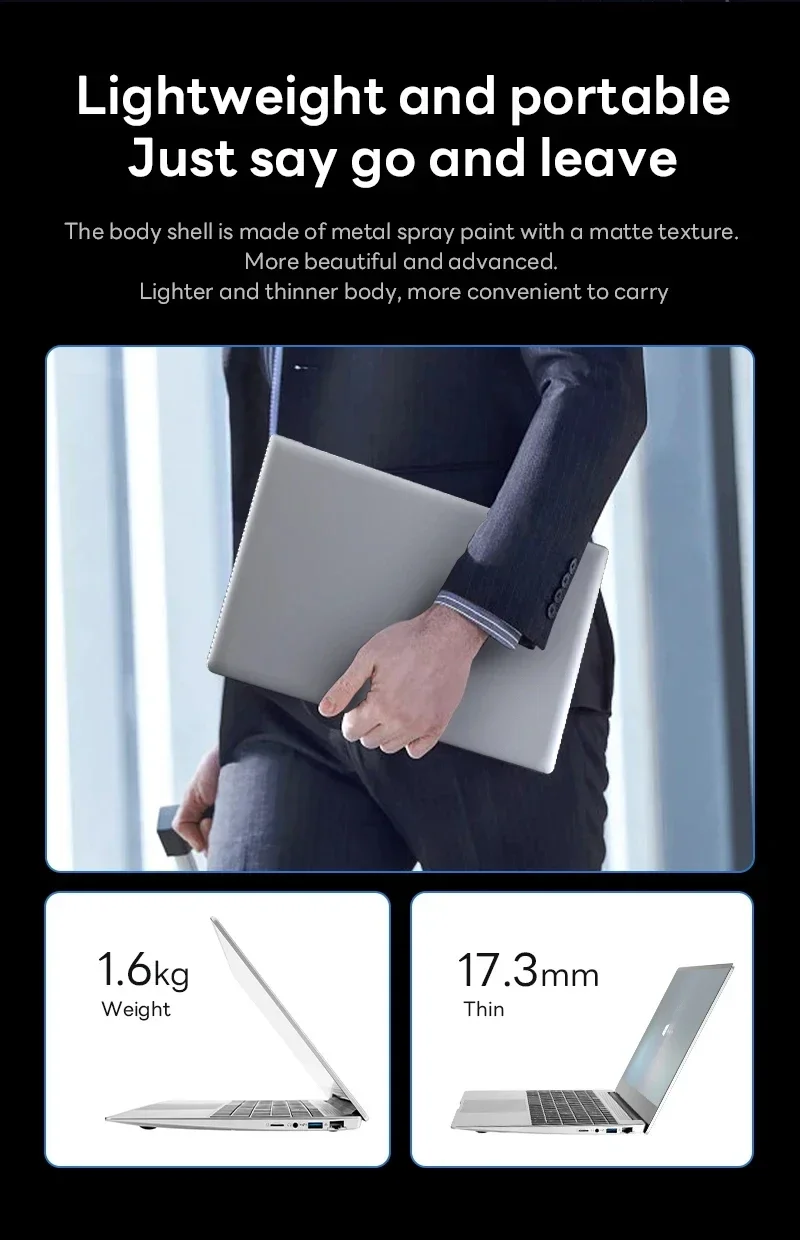 2026 New 14.1' Ultra Slim Laptop 16GB RAM 1/2TB SSD Windows 11 Pro Core I9-10980HK Notebook HD Games Office Study Computer
