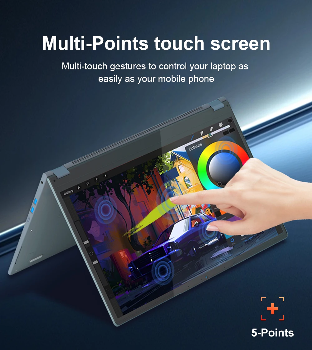 Ninkear YBook 15 Laptop 2 in 1, 15.6 Inch Full HD Display AMD Ryzen 3 3250U 16GB RAM 512GB SSD Windows 11 360° Touchscreen 2 in 1 Convertible Notebook Backlit Keyboard for Business Home Office Study and Everyday Multitasking