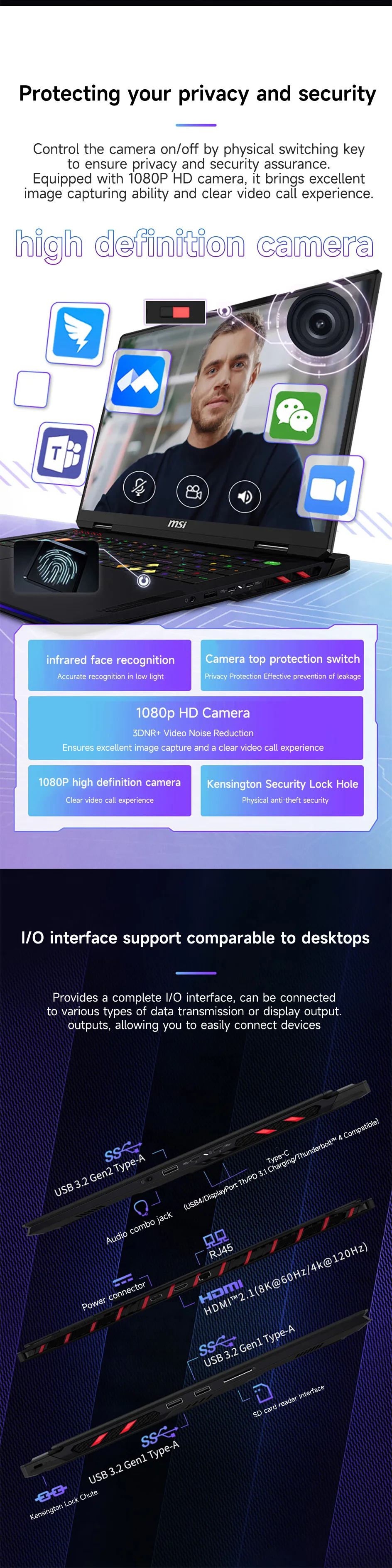 2026 MSI Raider A18 HX Gaming Laptop 2.5K QHD 240Hz IPS Screen Notebook AMD R9-9955HX3D 16GB 1TB RTX5070Ti Netbook Computer PC
