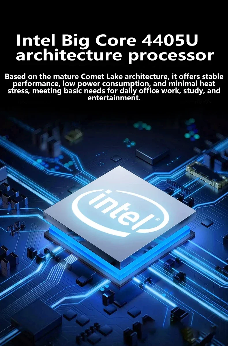 LENO 14.1"Laptop Ultra Slim Windows11 16GB 2TB SSD Intel 4405U Gamer Notebook 1920*1080 Display Office Study Gaming Computer PC