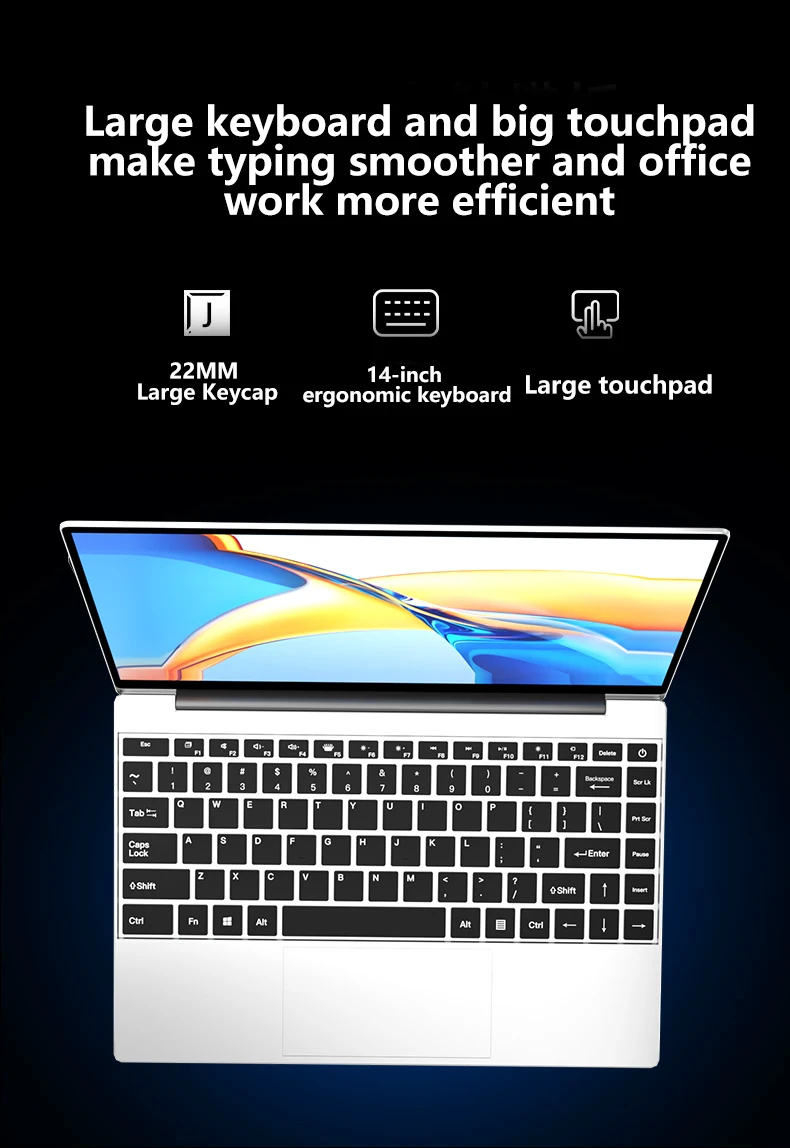 NAIWO 2026 14.1"Ultra Slim Laptop Windows11 16GB 2TB SSD Gamer Notebook Intel 4405U 1920*1080 Display Office Study Computer PC