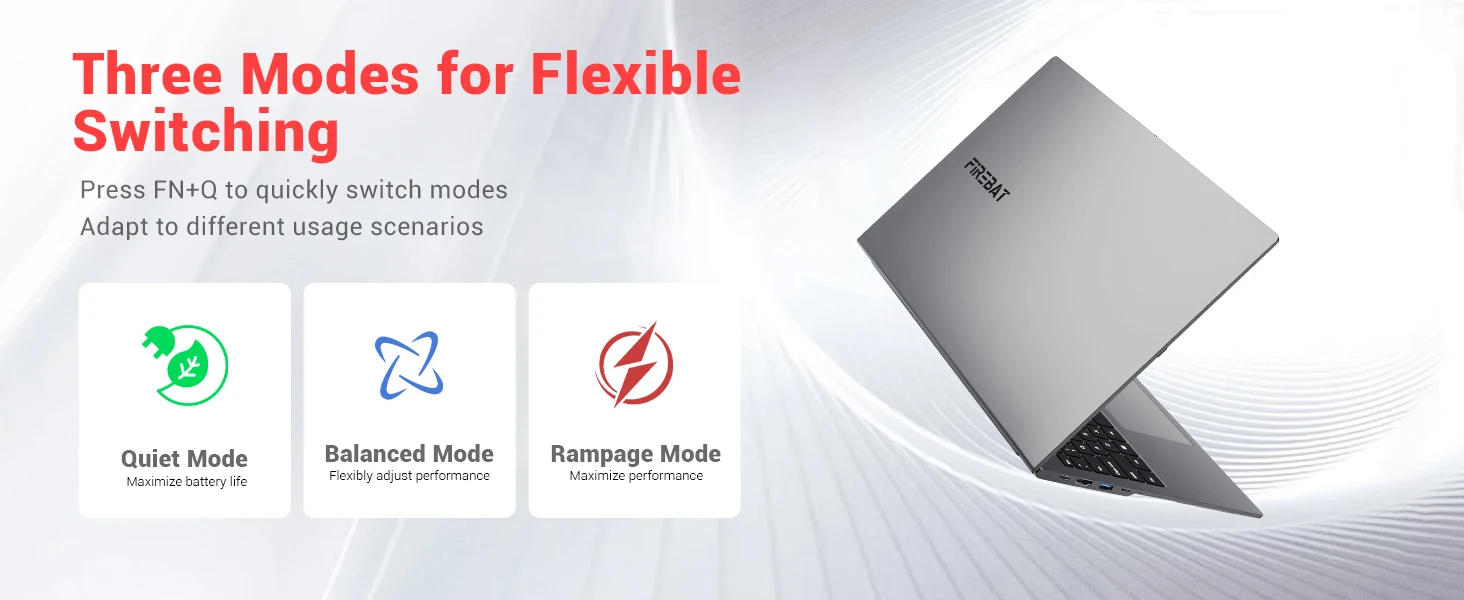 FIREBAT U6B Laptop AMD Ryzen5 6600H LPDDR5 16GB RAM 512GB SSD English Keyboad WiFi6 BT5.2 16inch 2.5K 120Hz Windows11 Computer