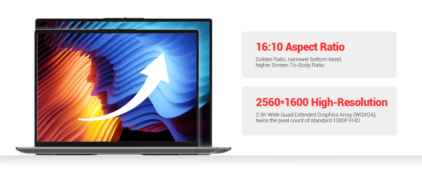 FIREBAT U6B Laptop AMD Ryzen5 6600H LPDDR5 16GB RAM 512GB SSD English Keyboad WiFi6 BT5.2 16inch 2.5K 120Hz Windows11 Computer